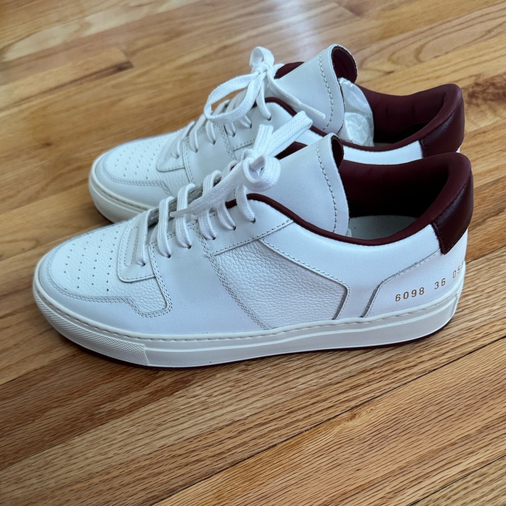 Common Projects Decades RARE White and Burgundy Women’s Size 36 NEW - Picture 2 of 5